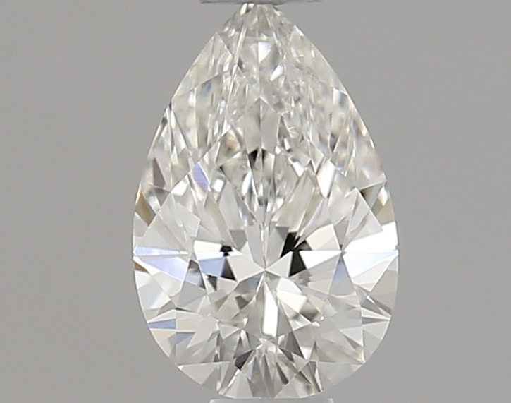 Actual 0.37 carat H Pear lab-grown diamond